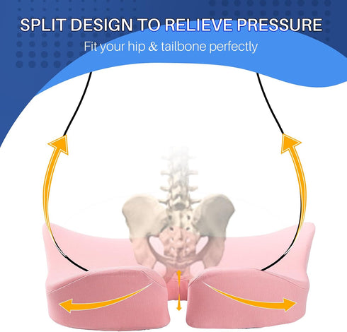 Tailbone X Large Memory Foam Seat Cushion for Office Chair,for Back Support, Relief Sciatica & Coccyx Pain Relief