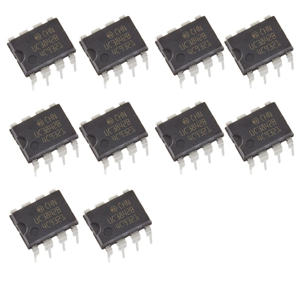 10pcs UC3842B UC3842 High Performance PWM Current Mode Controller, 1 A, 8-Pin PDIP