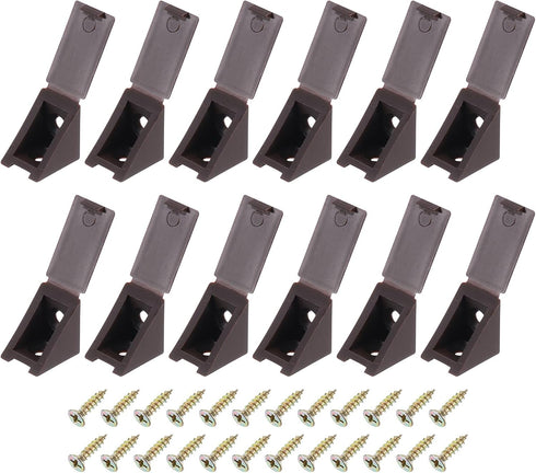 uxcell 12 Pcs 90 Degree Plastic Corner Braces, 20x17x20mm Shelf Right Angle
