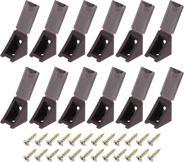 uxcell 12 Pcs 90 Degree Plastic Corner Braces, 20x17x20mm Shelf Right Angle