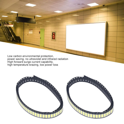 200Pcs, 6000-6500K 6V SMD LED Light Bead LCD TV Backlight Bead White Gold Wire Copper Bracket for Panel Lamp