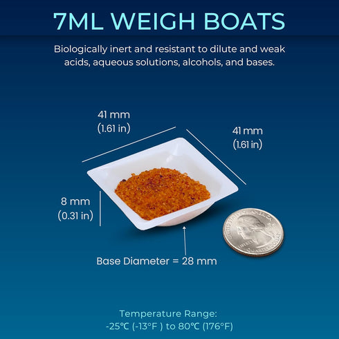 Weigh Boats Small - 125 Pack 7ml Plastic Disposable Trays for Scale, Mini Pour Boat Tray