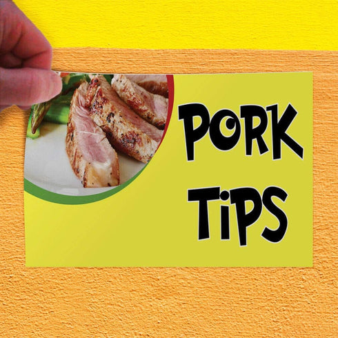 JHall Graphics Decal Sticker Pork Tips #1 Food & Beverage Pork Outdoor Store Sign