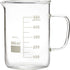 Glass Beaker Mug with Handle, Double Graduated, 500ml (16.9oz/2.1cup) with Pouring Spout