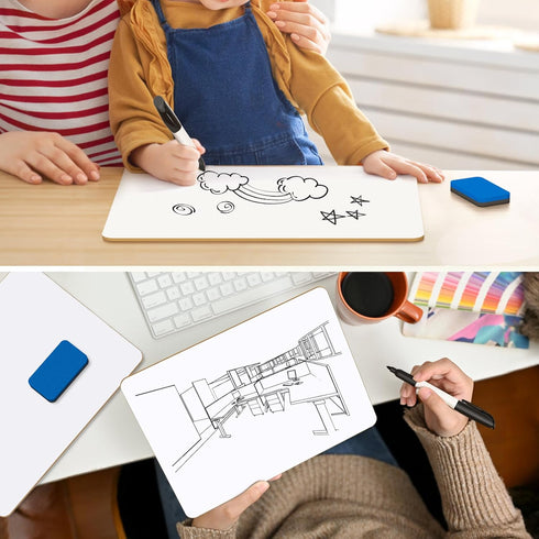 MaxGear 2 Pack Small White Board, 9''x 12'' Double Sided Portable Dry Erase Boards for Students with Markers