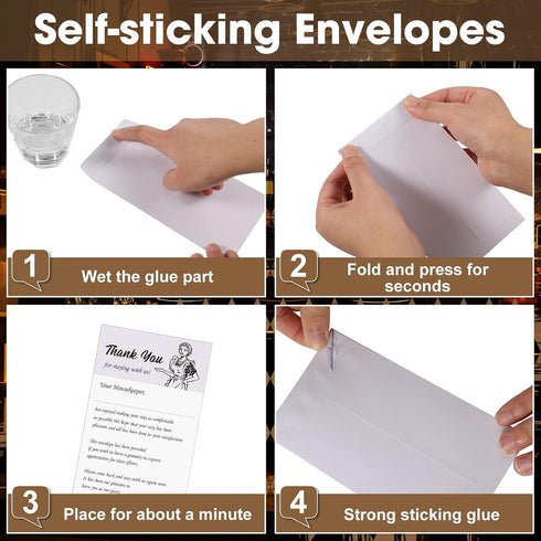 Geyee 100 Pack Housekeeping Thank You Tip Envelopes, Cash Self Adhesive for Hotel Motel, 3.5 x 6.5 Inches