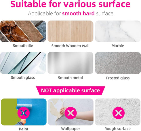 DOMAXCAI Broom and Mop Holder, Super Anti-Slip Wall Mount, Self Adhesive Gripper for Bathroom, Garage and Laundry Room