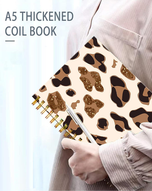 Spiral Journal Notebook, Luxury Design A5 College Ruled Notebook/Journal with Strong Twin-Wire Binding, 60 Sheets for