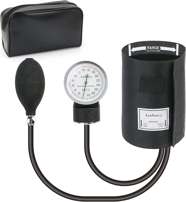 LotFancy Aneroid Sphygmomanometer, Large Adult Cuff (13" to 20"), Professional Manual Blood Pressure Monitor