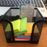 Suwimut 4 Pack Mesh Memo Holder, Black Metal Sticky Note Holder for Pen, Pencil, Paperclip, Office Home School Organizer