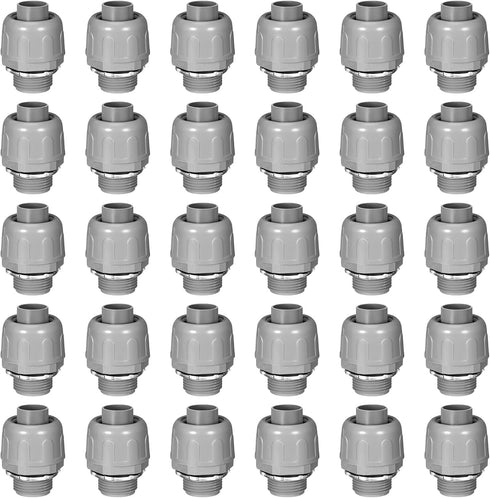 Yaomiao Liquid Tight Connector 180 Degree Electrical Conduit Fittings, Non Metallic PVC for Home (30 Pcs)