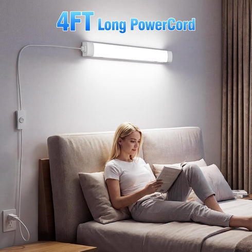 5000k, 16W Closet Airand LED Ceiling Light Fixture with Plug Triproof LED Tube Light Linkable Lights for Workbench