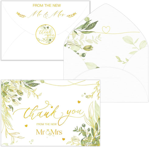 Braveriky 100 Pack Wedding Thank You Cards with Envelopes & Stickers from the