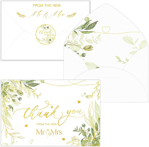 Braveriky 100 Pack Wedding Thank You Cards with Envelopes & Stickers from the