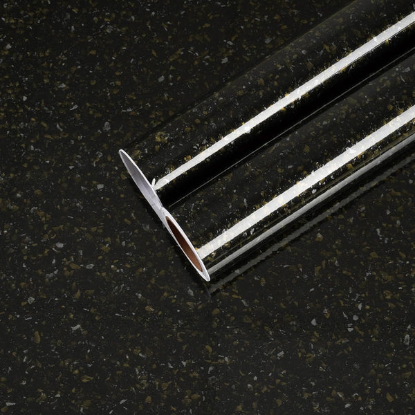 Black Gold Granite Contact Paper, Peel and Stick Waterproof Marble Wallpaper for Kitchen Countertops