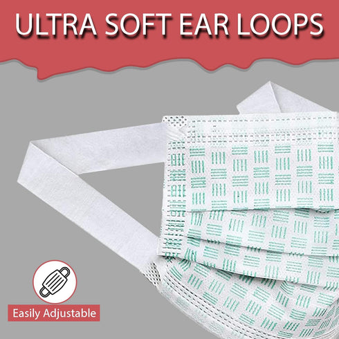 Disposable Face Masks 3 Ply with Ultra Soft Ear Loops - Beautifully Printed Breathable Protection Masks (50 Count, Pack