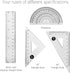 IVICOO Set Protractor and Compass with Rulers, All-in-One Compass Geometry Tool Kit for Students and Technical Drawing