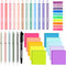 Jutom 29 Pcs Book Annotation Kit, Aesthetic Highlighters, Gel Pens Set, Sticky Notes, Tabs, Markers, Rainbow