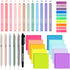 Jutom 29 Pcs Book Annotation Kit, Aesthetic Highlighters, Gel Pens Set, Sticky Notes, Tabs, Markers, Rainbow