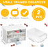 2 Pcs Small Drawer Organizer Teacher Toolbox Small Organizer with 9 Clear Drawers Plastic Desktop Craft Storage Box for Desk Office Classroom Home 7" x 3.9" x 4.7"(White) by Wenqik