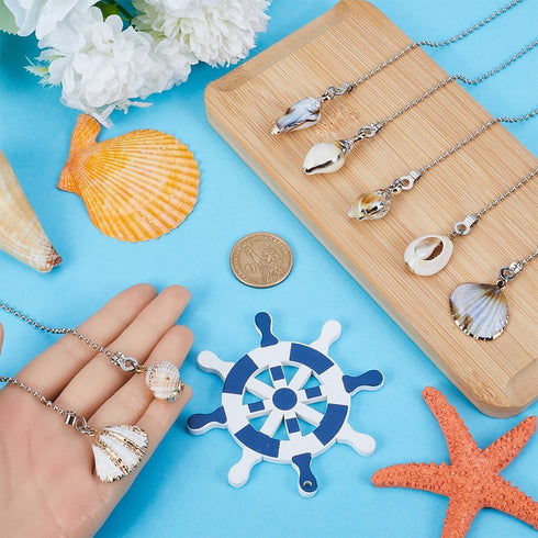 6 12.6in CRASPIRE Style Seashell Ceiling Fan Pull Chain Extender Charm Pendant Ocean Boho Adjustable Decorative