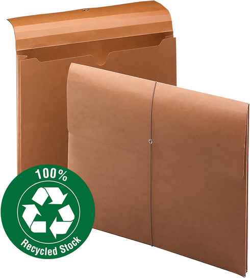 Smead 100% Recycled Expanding File Wallet, 2" Expansion, Letter Size, Redrope, 10 per Box (77170)