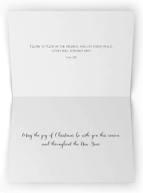 JBH Creations Religious Nativity Christmas Card with Scripture - Pack of 24