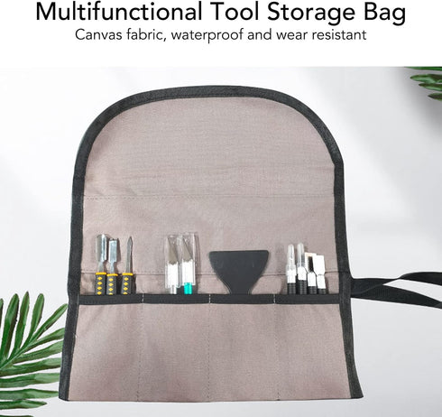 Tool Roll Up Bag, Multi-Purpose Canvas Pouch for Woodworking Hand Tool Storage, Best Gift for Carpenter