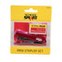 School Smart Mini Stapler Set, Red, with 500 Staples, 20 Sheet Capacity