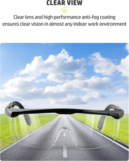 PACIFIC PPE 2 Pack Safety Glasses - Anti-fog, Scratch Resistant Clear Wraparound Lab Goggles with Adjustable Grips