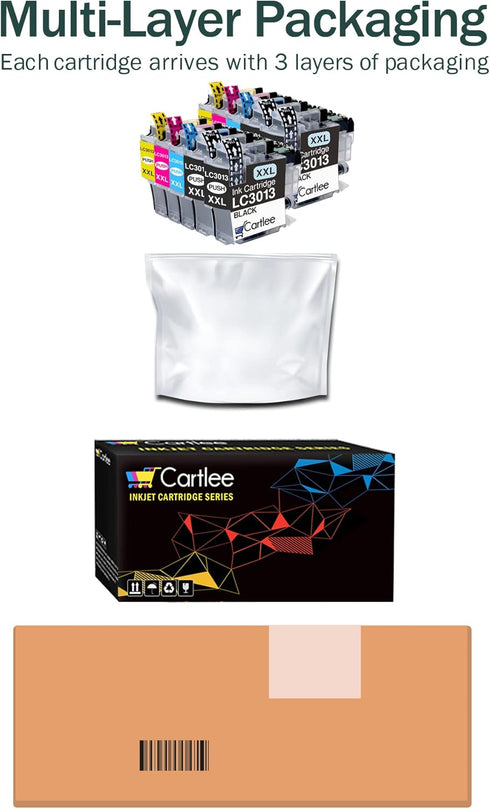 Cartlee 10-Pack Compatible Ink Cartridges for Brother LC3013 LC-3013, Replacement for LC3011 Ink Cartridges (4BK, 2X