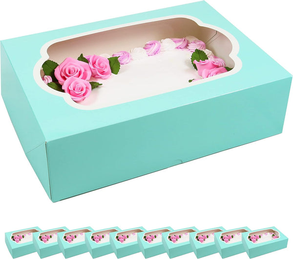 Global Sugar Art 10-Count Extra Deep Quarter Sheet Cake Box with Window,