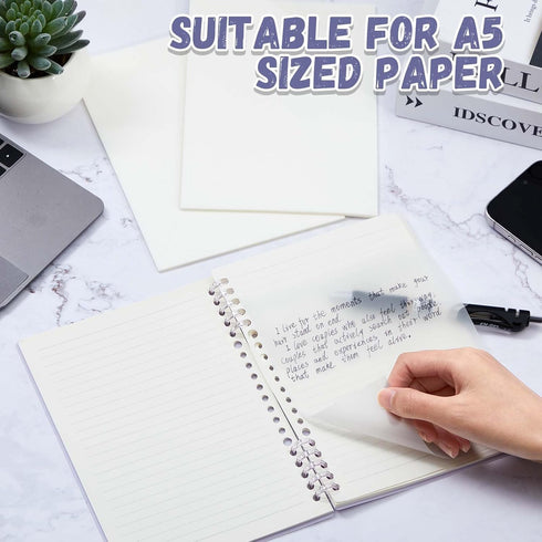 Gueevin 100 Sheets Transparent Sticky Notes / 5.5 x 8 Inch Extra Large Clear Self-Sticky Notes / Jumbo Translucent Paper