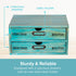 Turquoise 2-Tier Drawer Unit, European Country Style Desk Organizer Box with Label Holder for Countertop