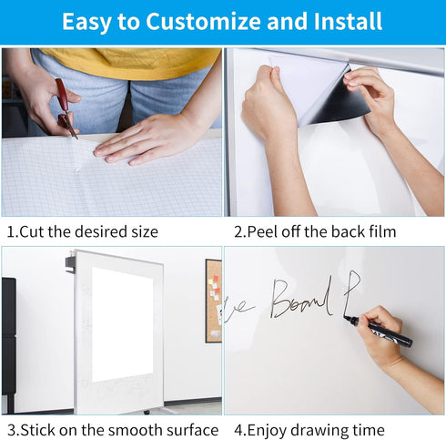 Whiteboard Sticker, 17.3" x 78" Dry Erase Contact Paper - Peel and Stick Wallpaper for Home/Office/Classroom