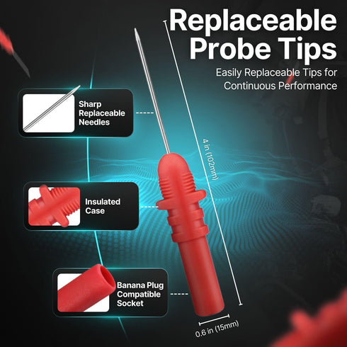 TNP Products HT307 Set (Set 5, Hantek Probe Kit - Back Probe Pins - Oscilloscope Probes for Automotive Diagnostic Test