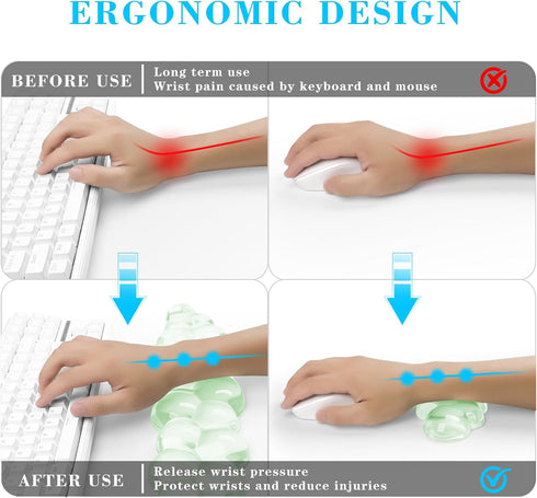Gel Cloud Keyboard and Mouse Wrist Rest, Cute Wrist Support and Arm Support Keyboard Rest for Keyboard and Mouse Typing