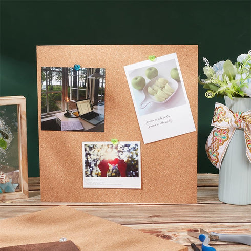 OLYCRAFT 2PCS Square Bulletin Boards 11.8x11.8 Inch Wood Cork Board for Wall Decoration, Party and DIY Crafts