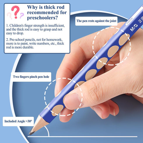 M&G 12 Pcs Triangular Pencils for Kids, Grip Correction HB Pencils, Graphite Wood Pencils for School, Office, Sketching