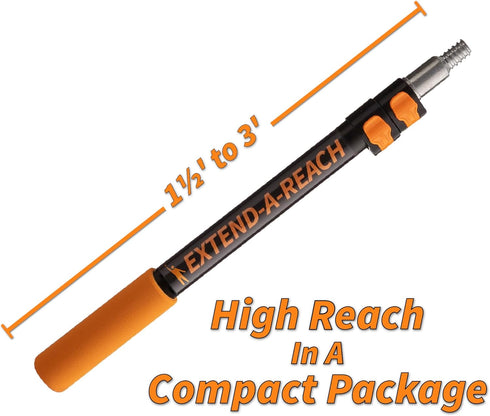 1.5-3 ft Long Paint Roller Extension Pole // Multi-purpose Telescopic Extension Pole with Universal Twist-on Metal Tip // Lightweight & Sturdy Extendable Pole for Painting Dusting and Window Cleaning by EXTEND-A-REACH