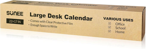 SUNEE 2024-2025 Desk Calendar - Large 22x17 Blotter Pad for Desktop, 18 Months Calendar, Black