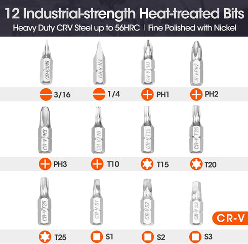 ValueMax 13-in-1 Multi-bit Ratcheting Screwdriver Set, Portable Multi-purpose Ratchet Screw-driver Tool
