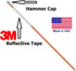 Fiberglass Innovations 665-10 48-Inch Hammer Pack 10 Snow Pole Driveway Marker, with Reflective Tape, Hiviz Orange