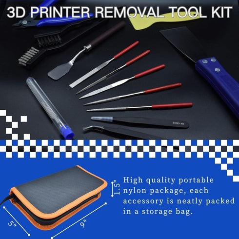 3D Printer Tool Kit, 24pcs Nozzle Cleaning Tool Removal Kit, Wire Brush, Scraper Knife, Diamond Files, Tweezer for