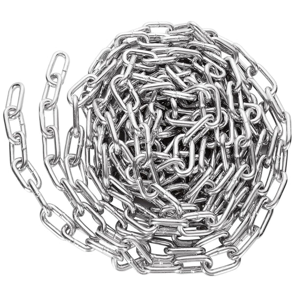1/4" x 19.69 Ft Metal Chain, Galvanized Iron Heavy Duty Chain Links for Camping, Pet Dog Chain, Hanging
