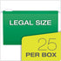 Pendaflex Reinforced Hanging Folders, Legal Size, Bright Green, 25/BX