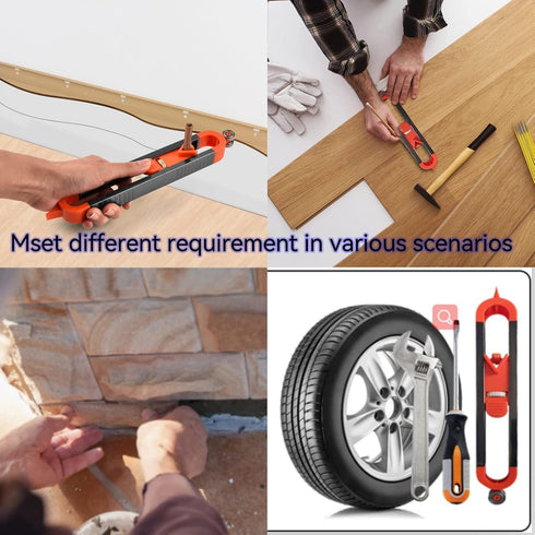 Precise Contour Scribe Tool for Woodworking, Upgrade Measuring Tools with Lock for Pencil, Professional Joiner