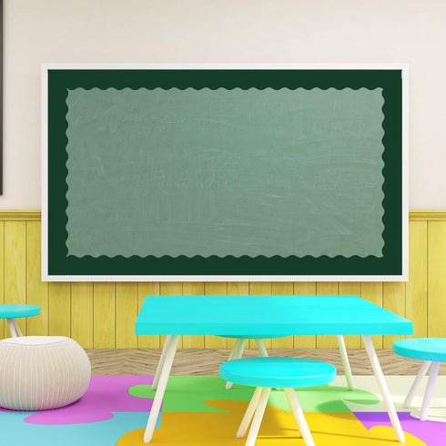 Whaline 131.2ft Green Bulletin Board Borders - 4 Rolls Gradient Green Die-Cut Strips for St. Patrick's Day Decoration