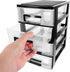 Gatuida Plastic Storage Drawers, 4 Drawer Desktop Organizer, Clear Plastic Makeup Organizer, Stackable Storage Box,