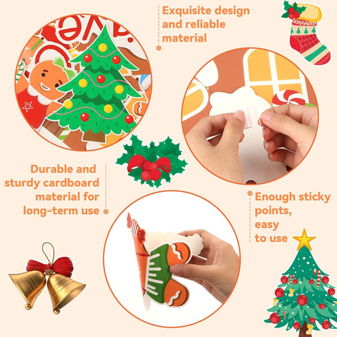 ZOIIWA Winter Christmas Gingerbread House Bulletin Board Set, Gingerbread Man Cutouts for Classroom Home Wall Decor